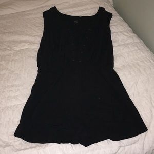 Tie front black romper